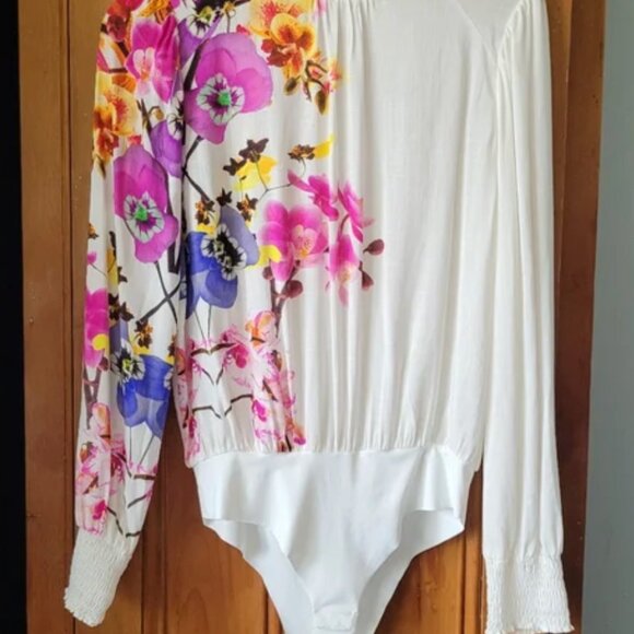 Desigual Bodysuit Cream & Floral size M - Picture 4 of 12